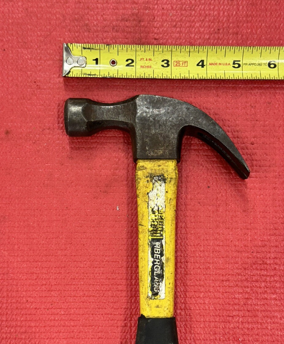 Vintage Stanley 13" Long Forged Steel Head Rip Claw Fiberglass Hammer