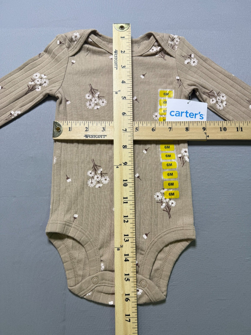 NWT Carter's 3-Piece Outfit Set Baby Girls 6 Months Taupe Long Sleeve Comfort