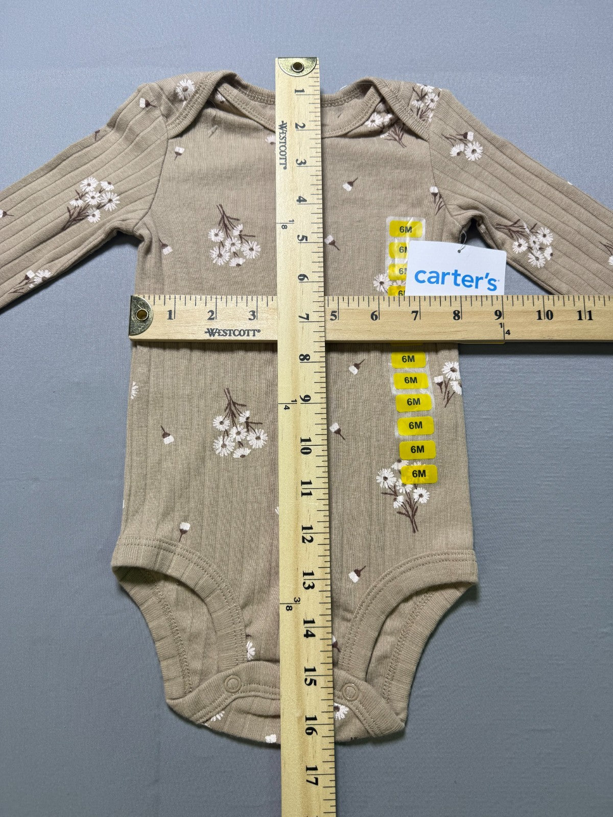 NWT Carter's 3-Piece Outfit Set Baby Girls 6 Months Taupe Long Sleeve Comfort