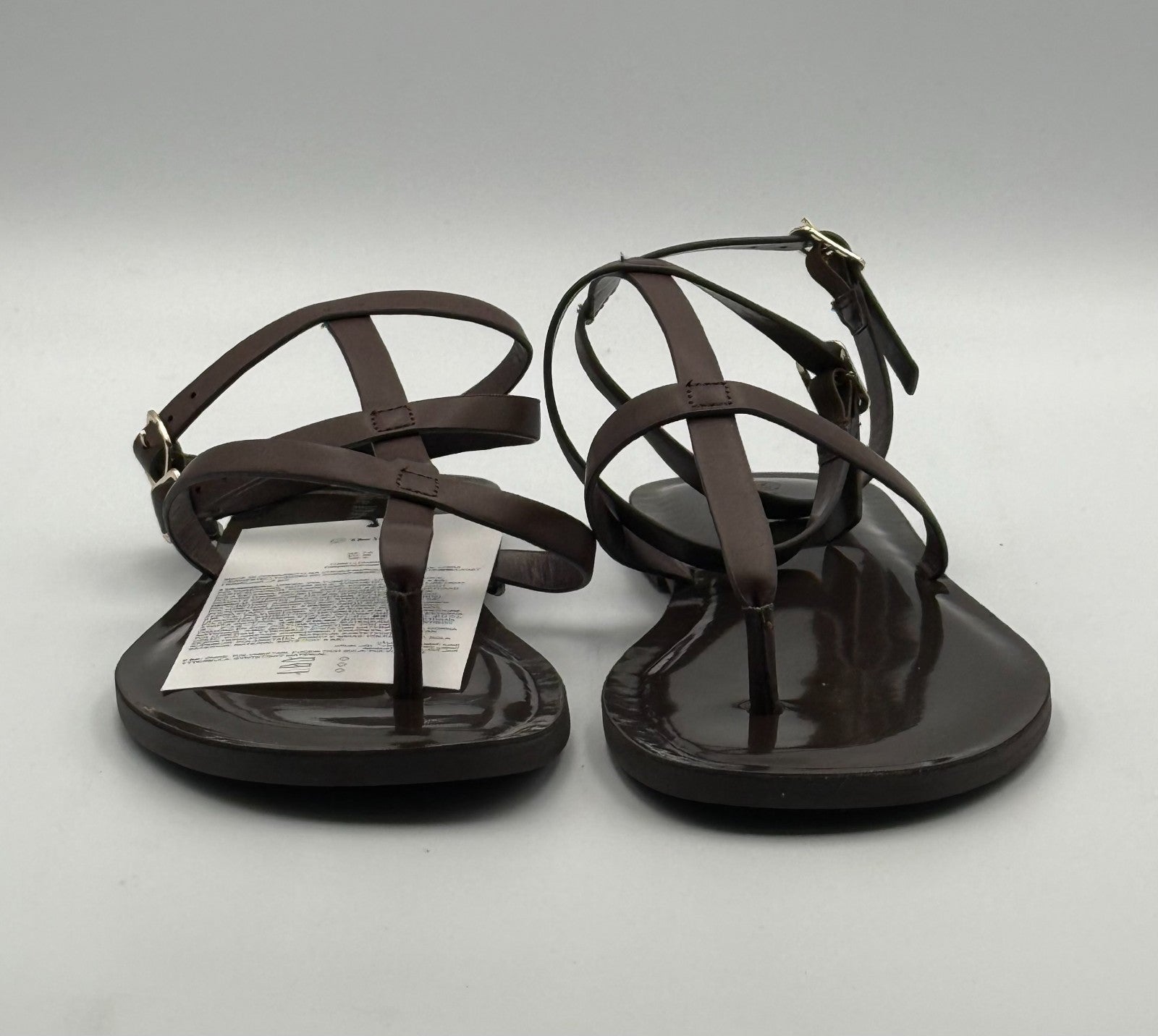NWB The Drop Casper Gladiator Thong Ankle Sandals Women's 7.5 Brown Leather