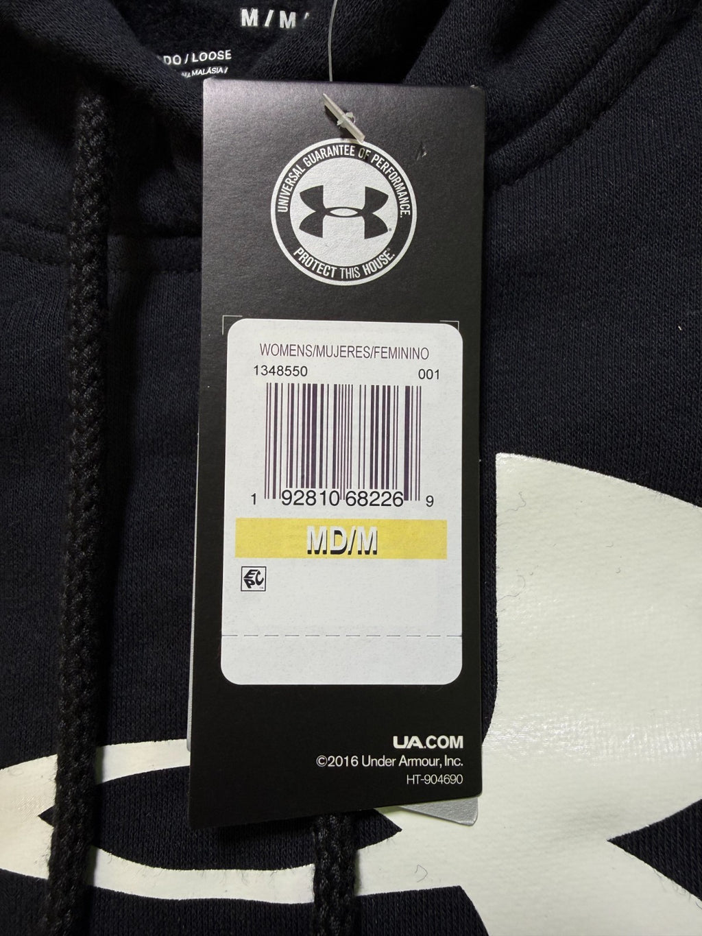 NWT Under Armour Rival Fleece Big Logo Hoodie Women’s Medium Black Pullover Y2K