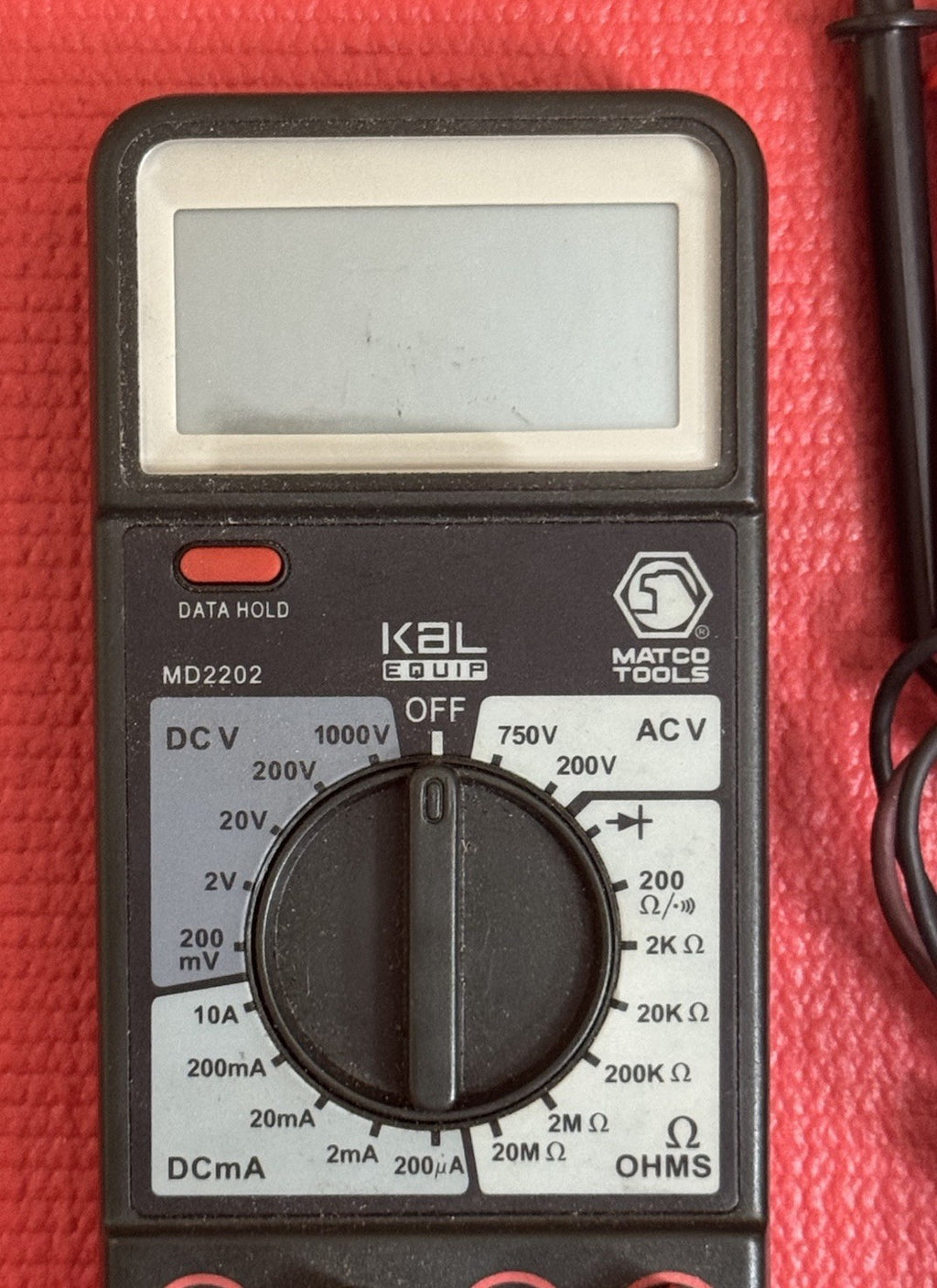 Matco Tools MD2202 1000V 10A Advanced Portable Digital Multimeter Works Great