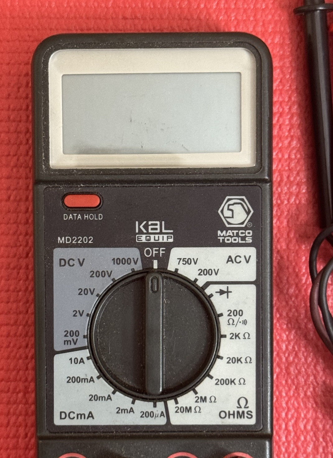 Matco Tools MD2202 1000V 10A Advanced Portable Digital Multimeter Works Great