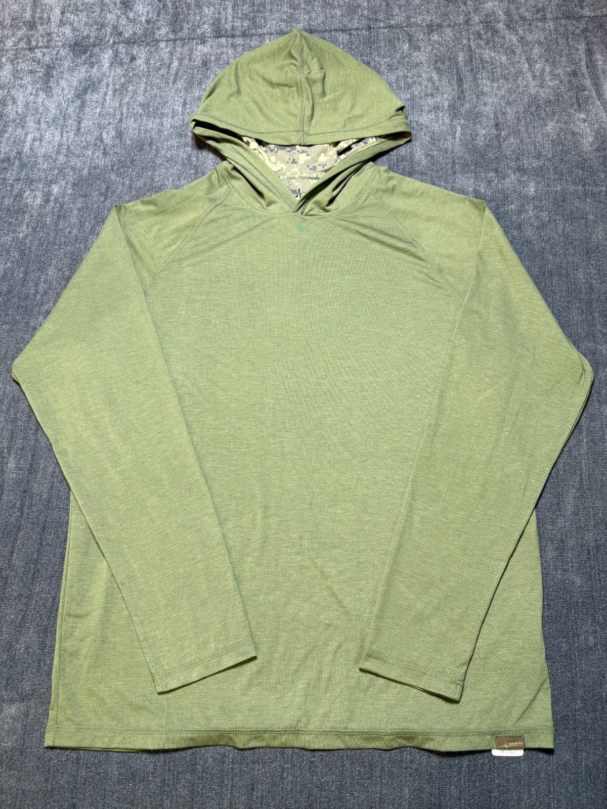 NWT Habit Lightweight Hoodie Men's Green Medium Long Sleeve Pullover Y2K Sports