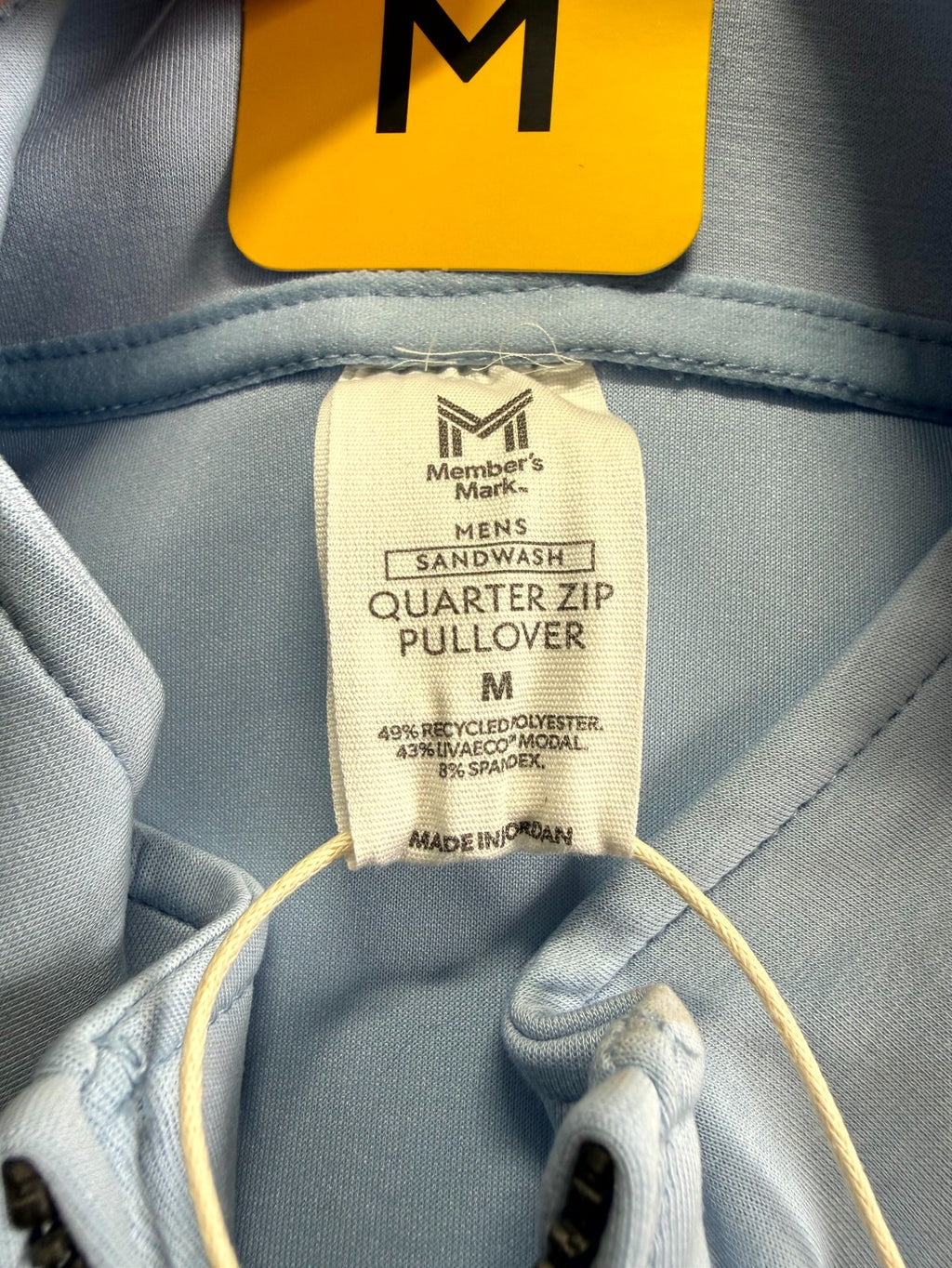 NWT Member's Men’s Sandwash Mark Quarter-Zip Pullover Sweatshirt Medium Blue