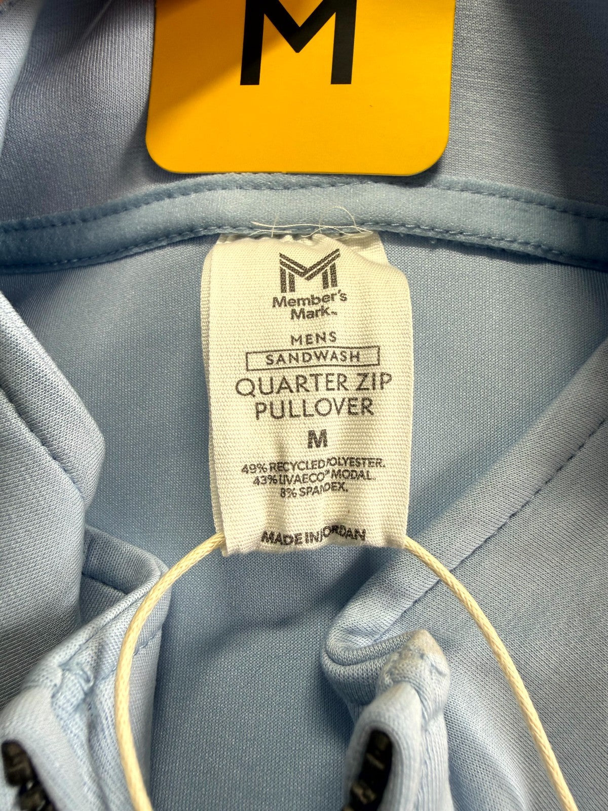 NWT Member's Men’s Sandwash Mark Quarter-Zip Pullover Sweatshirt Medium Blue