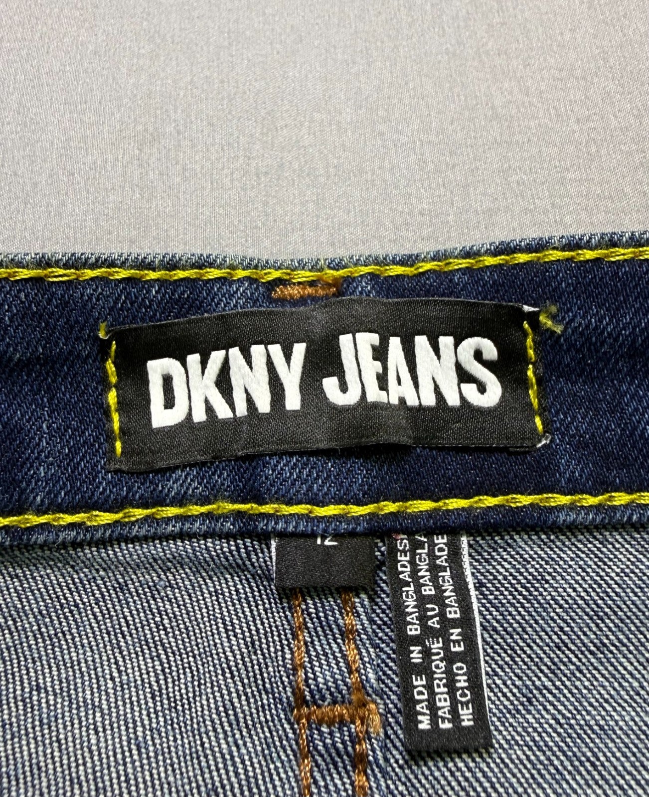 DKNY Jeans Denim A-Line Skirt Women's 12 Blue Mid Rise Laguna Stretch E3GB4845
