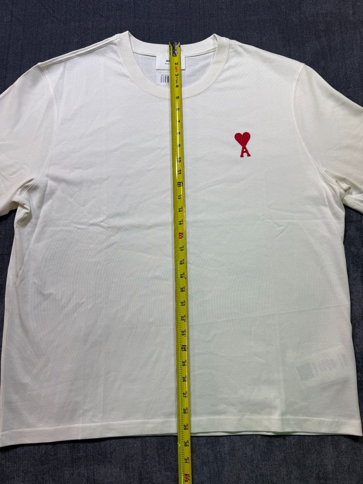 NWT Ami T-Shirt Men's X-Large White Short Sleeve Crew Neck Pullover Lightweight]