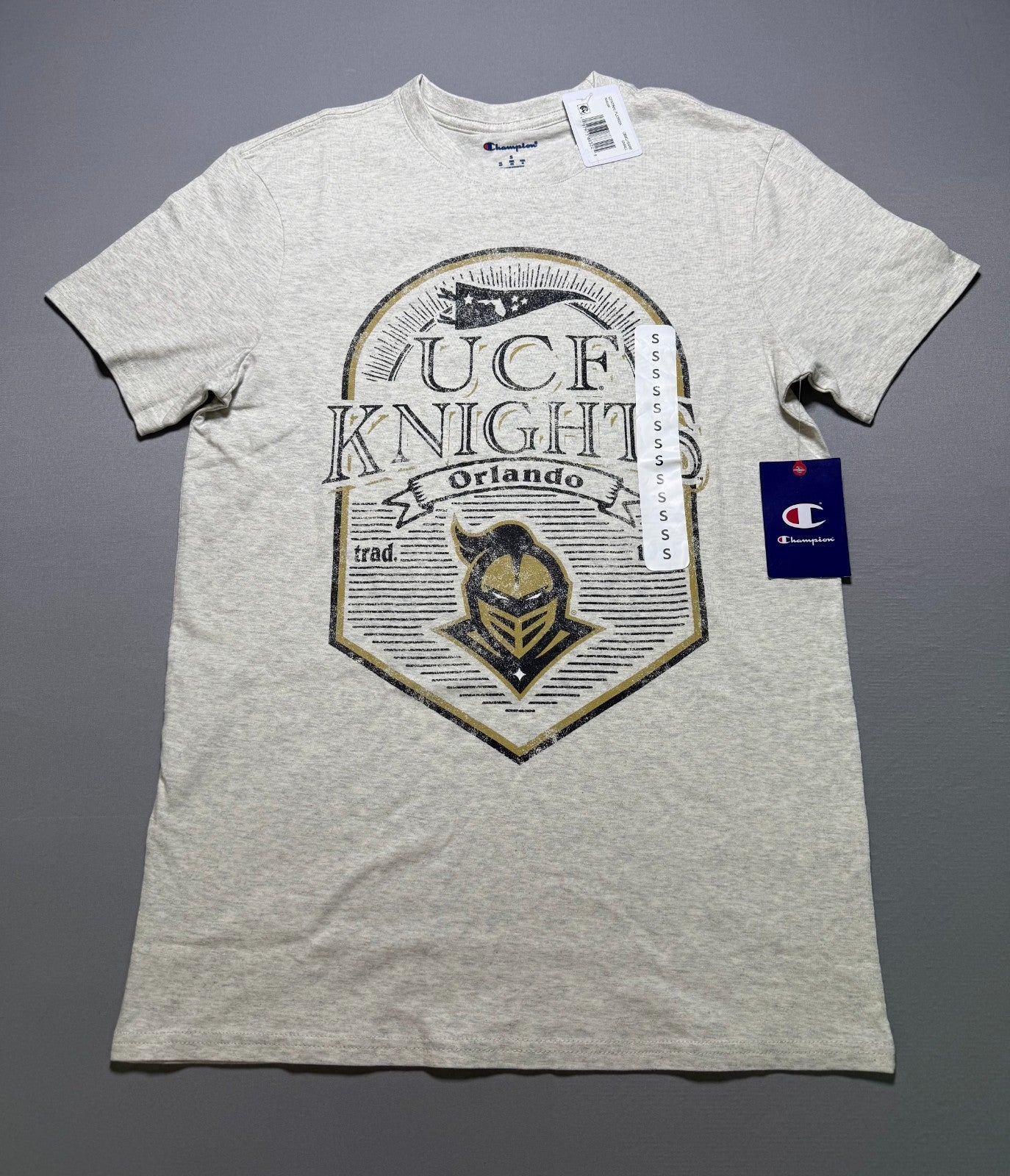 NWT Champion UCF Knights T-Shirt Men's Small Gray Short Sleeve Crew Neck Sports