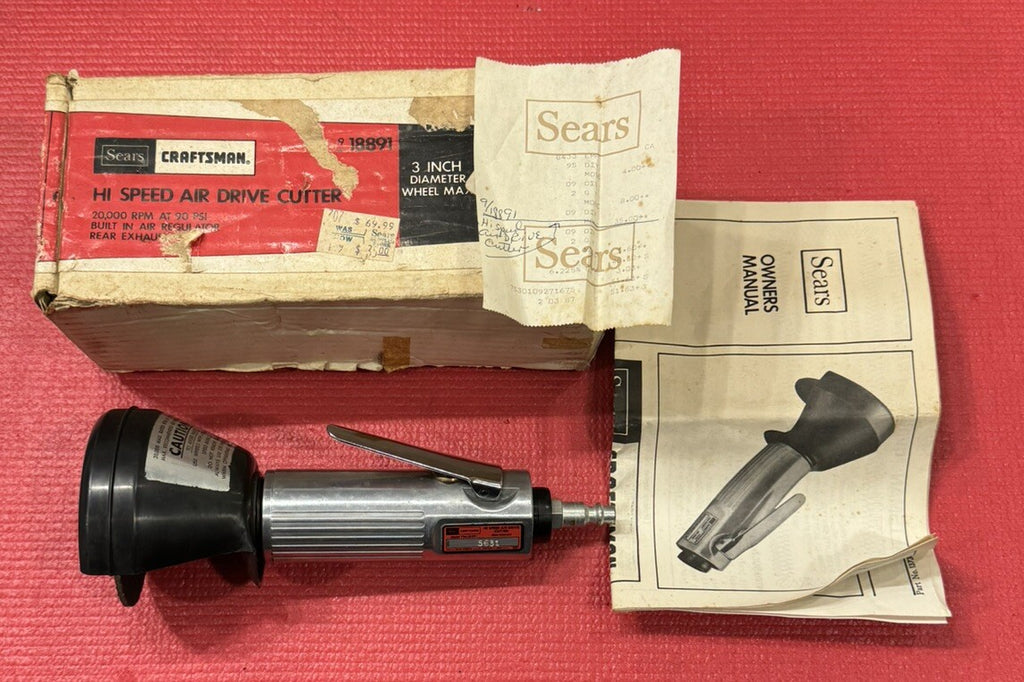 Vintage Sears Craftsman NEW 18891 Hi-Speed Air-Drive Cutter w/ OG Box & Receipt