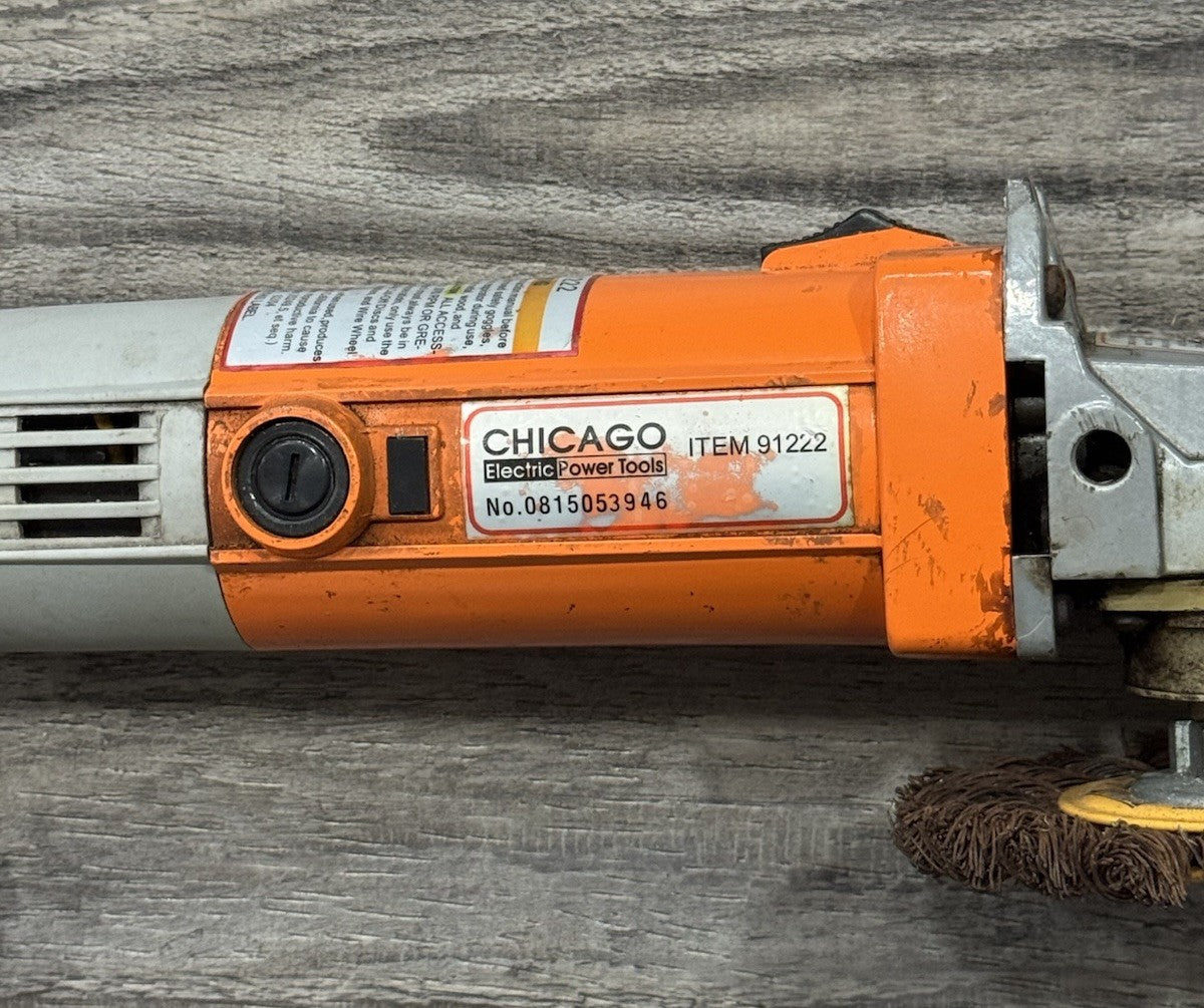 CHICAGO ELECTRIC POWER TOOLS No.91222  4”ANGLE GRINDER W/DeWalt Cable Twist Wire