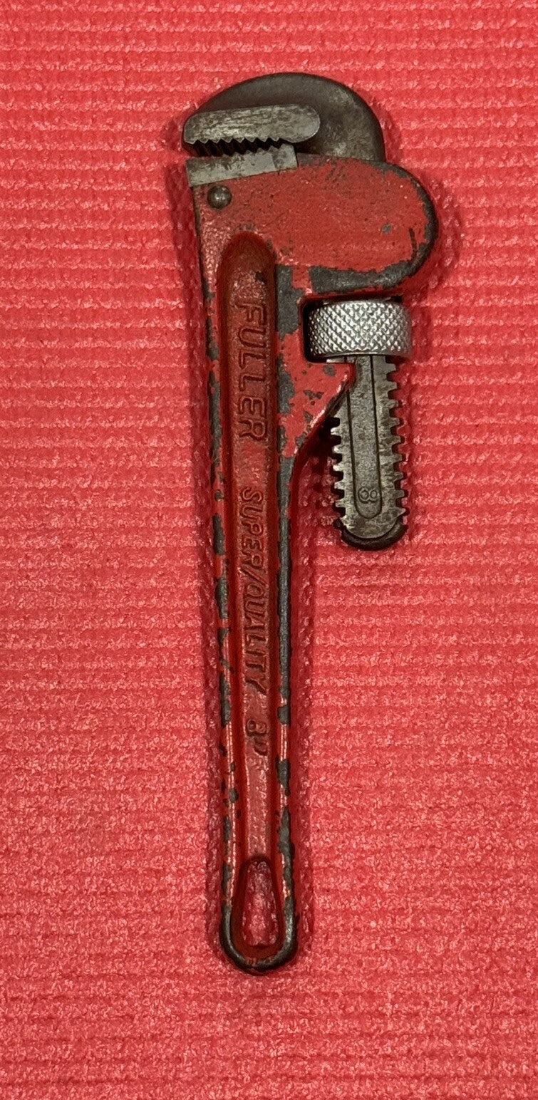 Vintage Fuller 8" Super Quality Red Pipe Wrench - Plumbing Wrench Tool - Japan