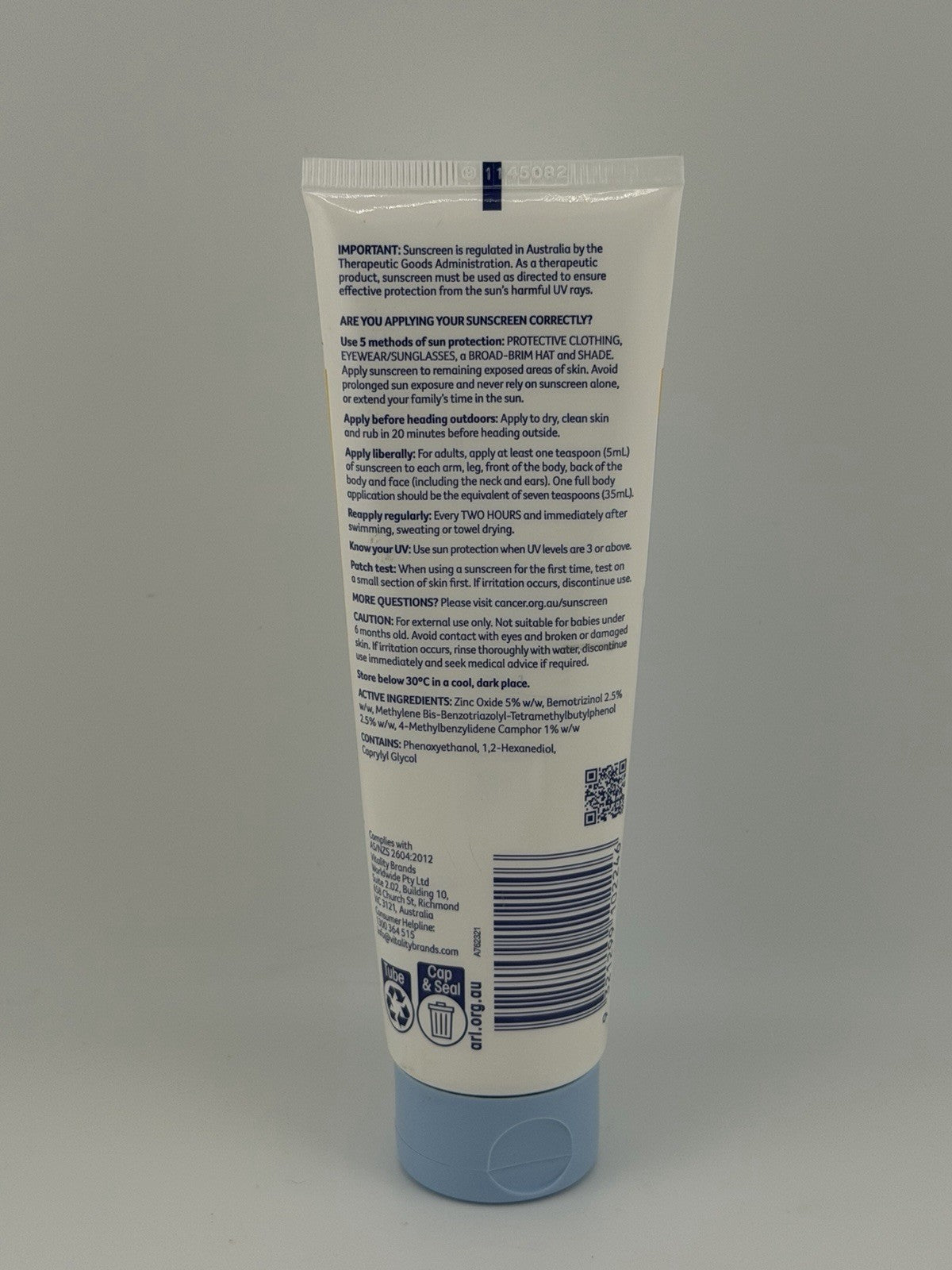 Cancer Council SPF 50+ Sensitive 110ml Tube