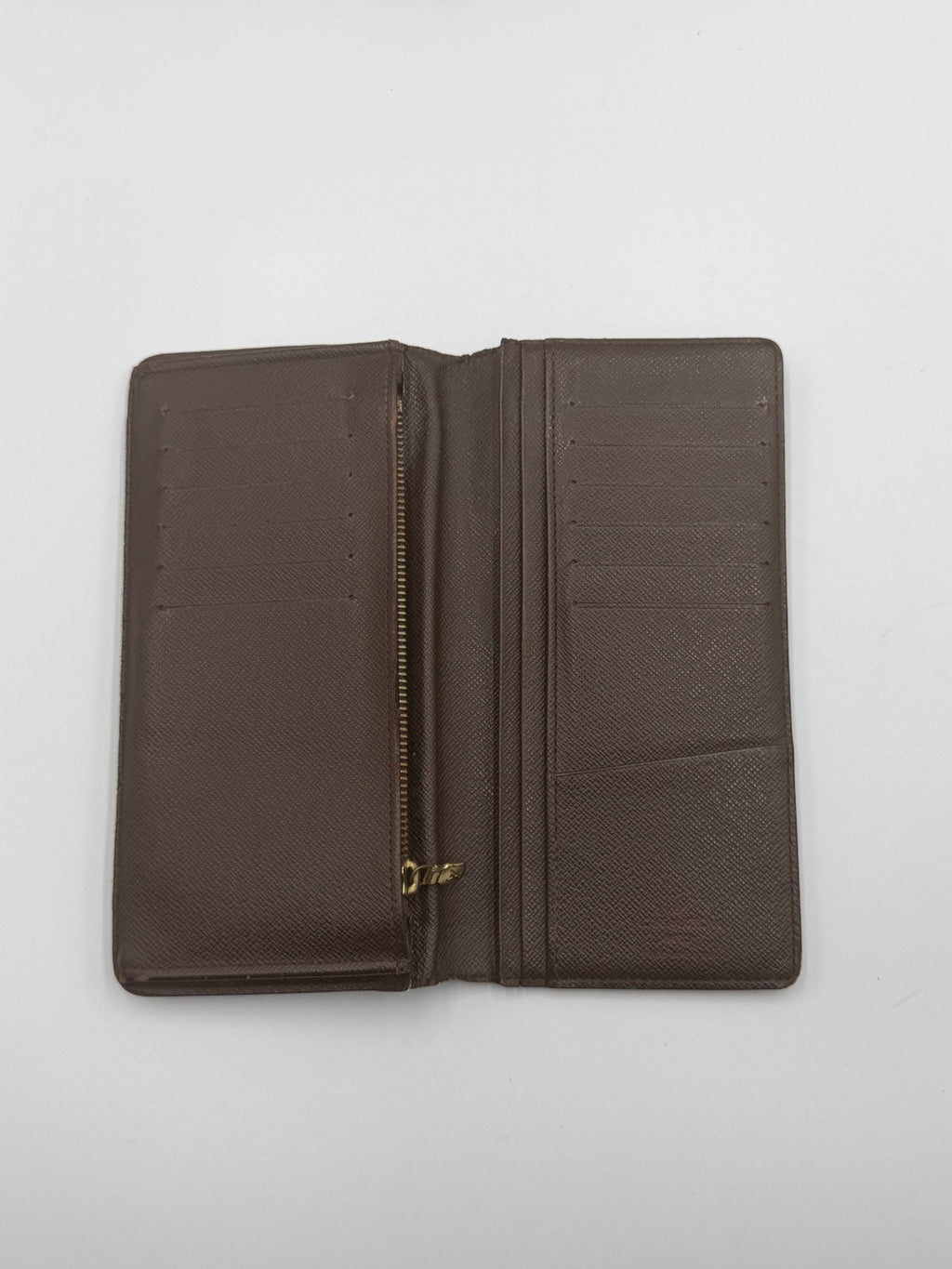 Authentic Louis Vuitton Vintage Brazza Wallet Men's Brown Damier Graphite Zip