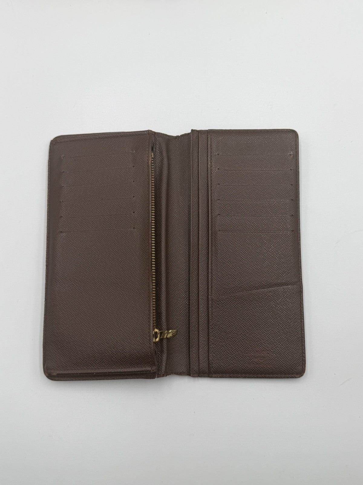 Authentic Louis Vuitton Vintage Brazza Wallet Men's Brown Damier Graphite Zip