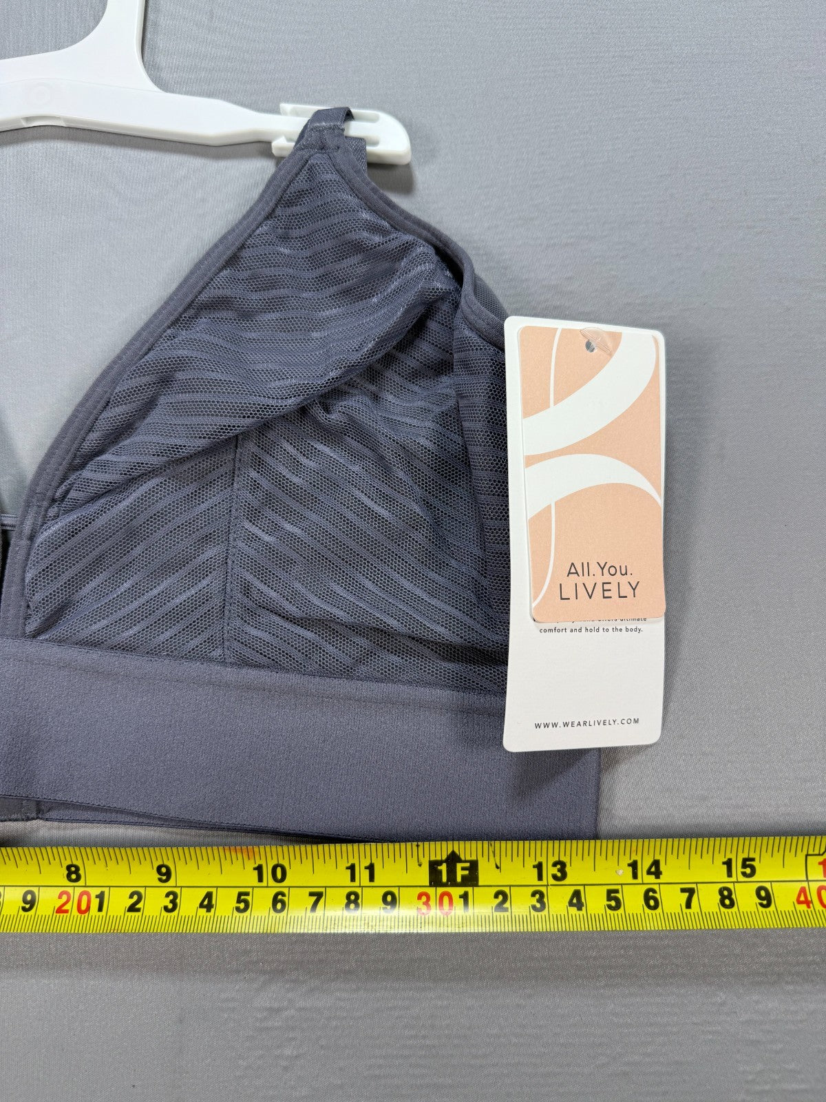 NWT All.You.LIVELY the Busty Stripe Mesh Bralette Bra Women's 2 Gray - Set of 2