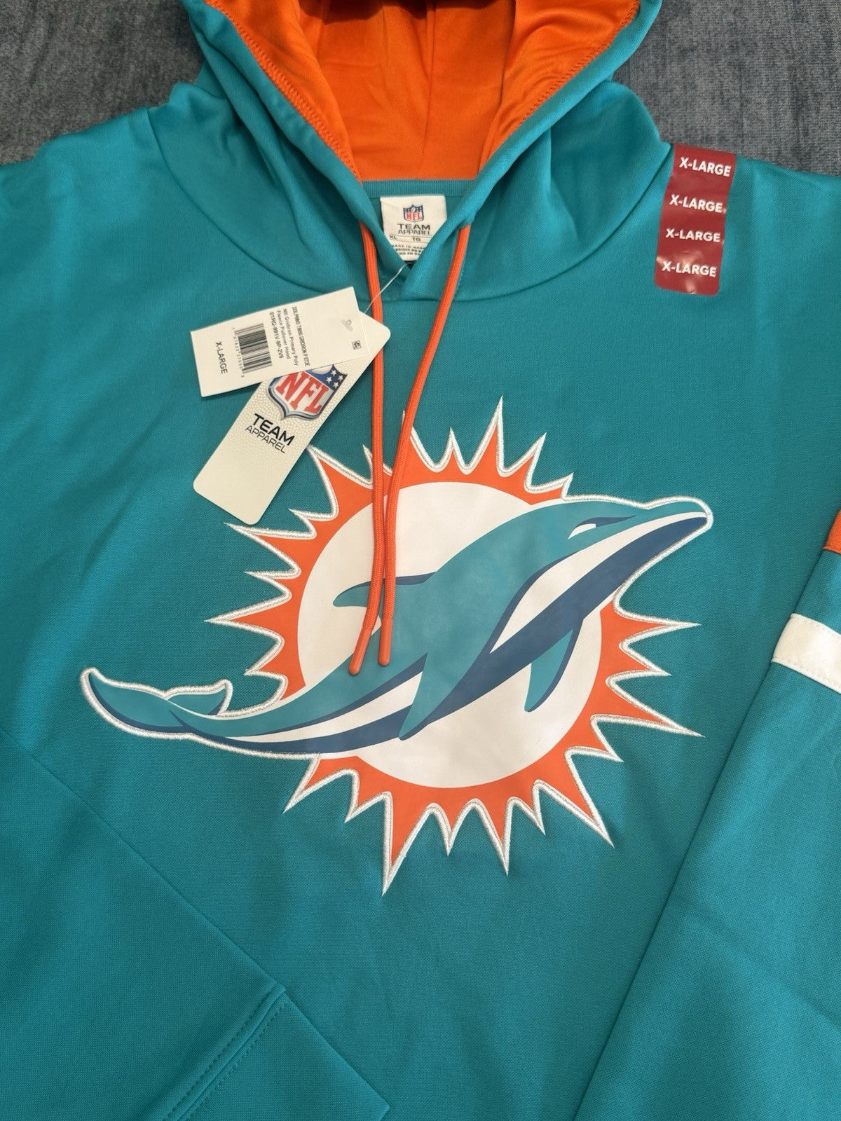 NFL Apparel Miami Dolphins Hooded Sweatshirt Mens Aqua Blue Pullover CHOOSE SIZE