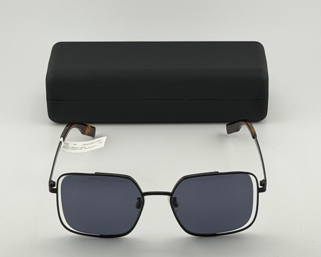 McQ Alexander McQueen Sunglasses Women's Square/Rectangle Black Gray with Case