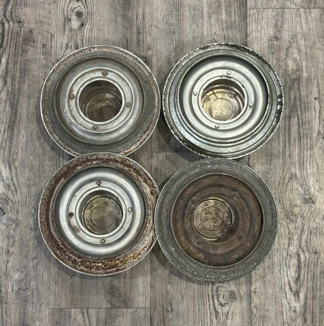 1968-82 Chevrolet Rally OEM Wheel Center Hub Caps Corvette Camaro 4 PC SET