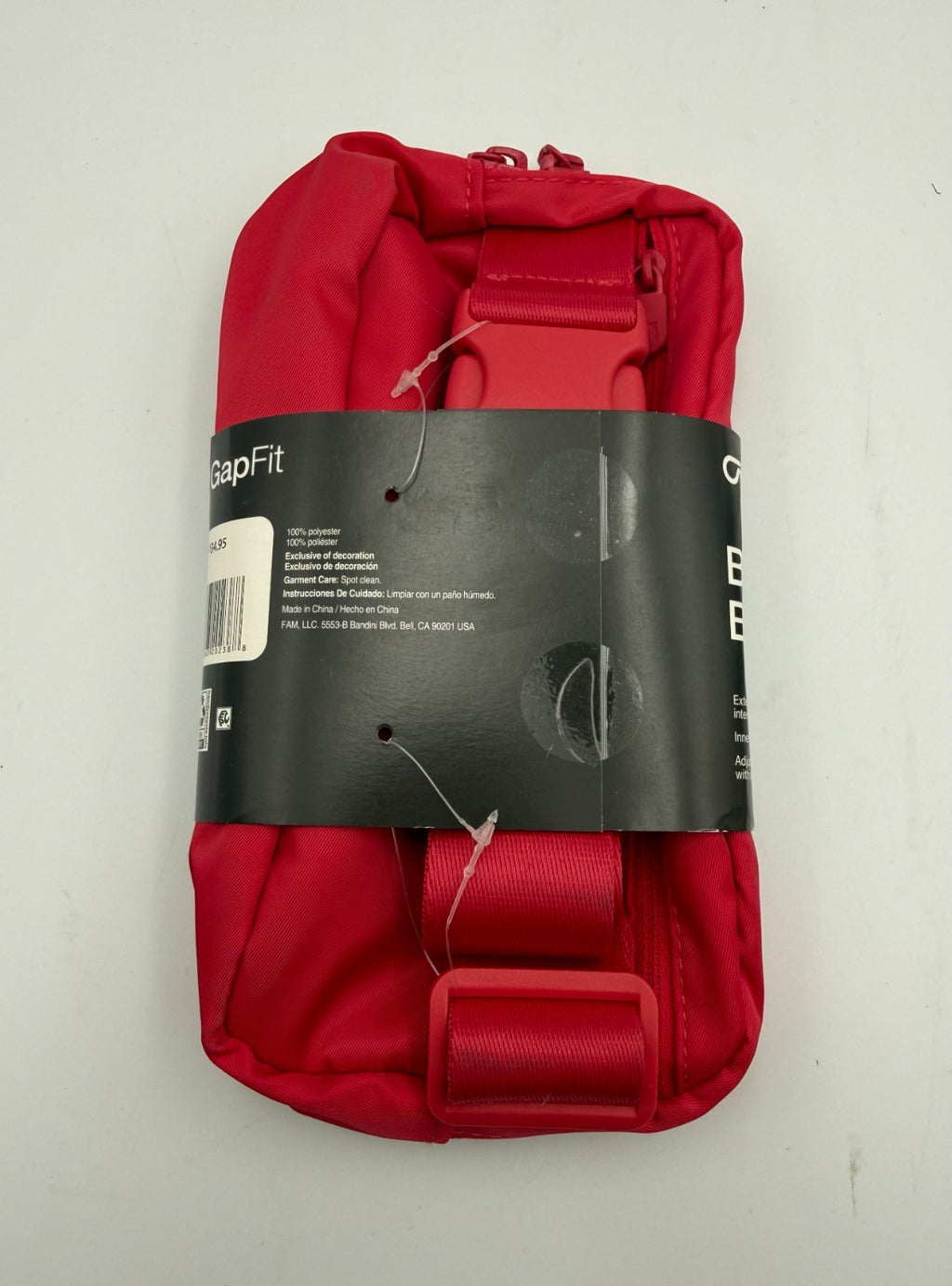 NEW Gap Fit Belt Bag Adult Unisex Red Lightweight Adjustable Strap - One Size