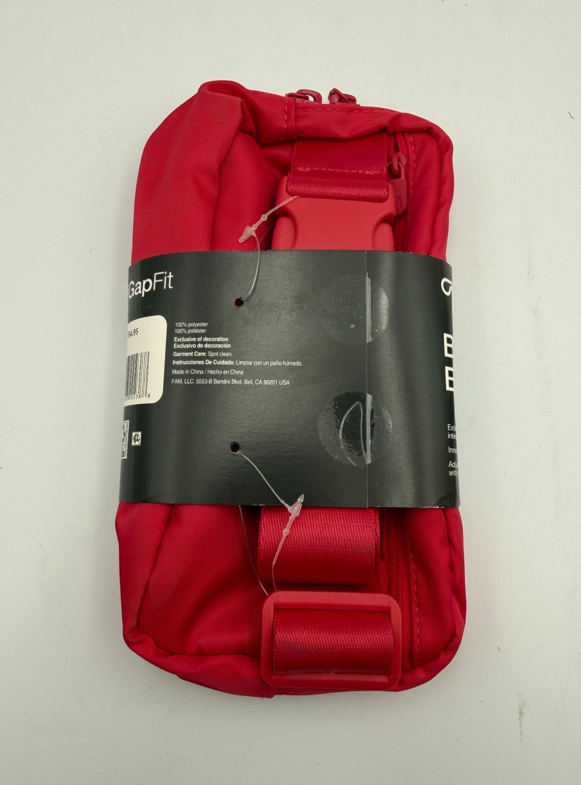 NEW Gap Fit Belt Bag Adult Unisex Red Lightweight Adjustable Strap - One Size