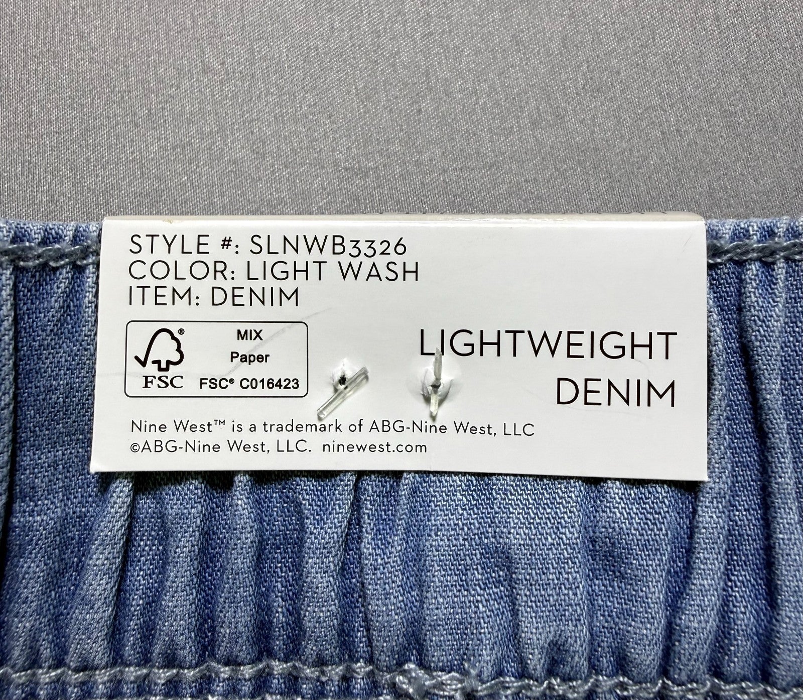 NWT Nine West Lightweight Denim Wide Leg Jeans Women 1X Blue Light Wash Pull-On