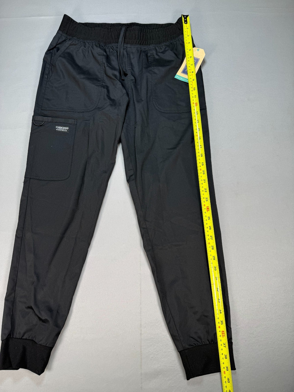 Cherokee Revolution Scrub Pants Women's Medium Black Drawstring Elastic Waist