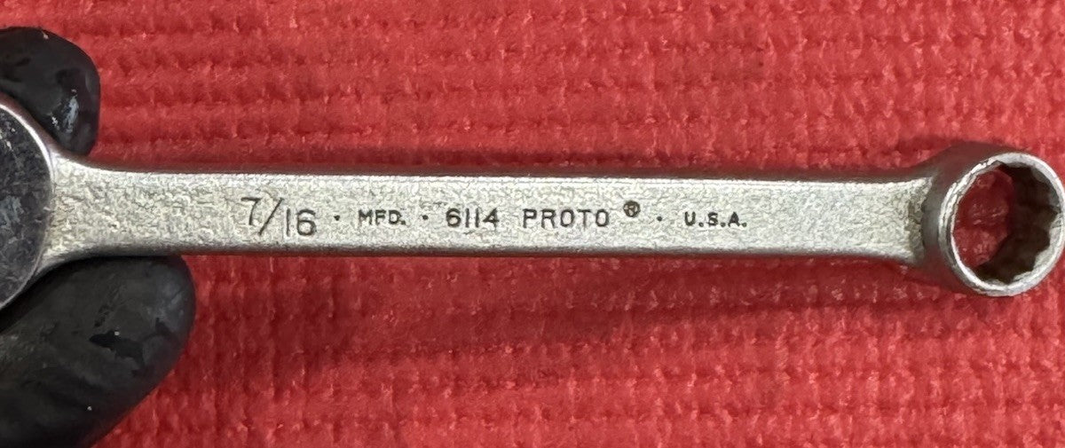 Proto Tools 6114 , 7/16" 12 Point Combination Wrench Made In USA