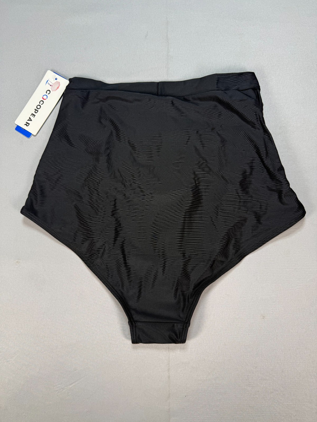 Cocopear High Waisted Ruched Bikini Bottom Women's Medium Black Summer Beach