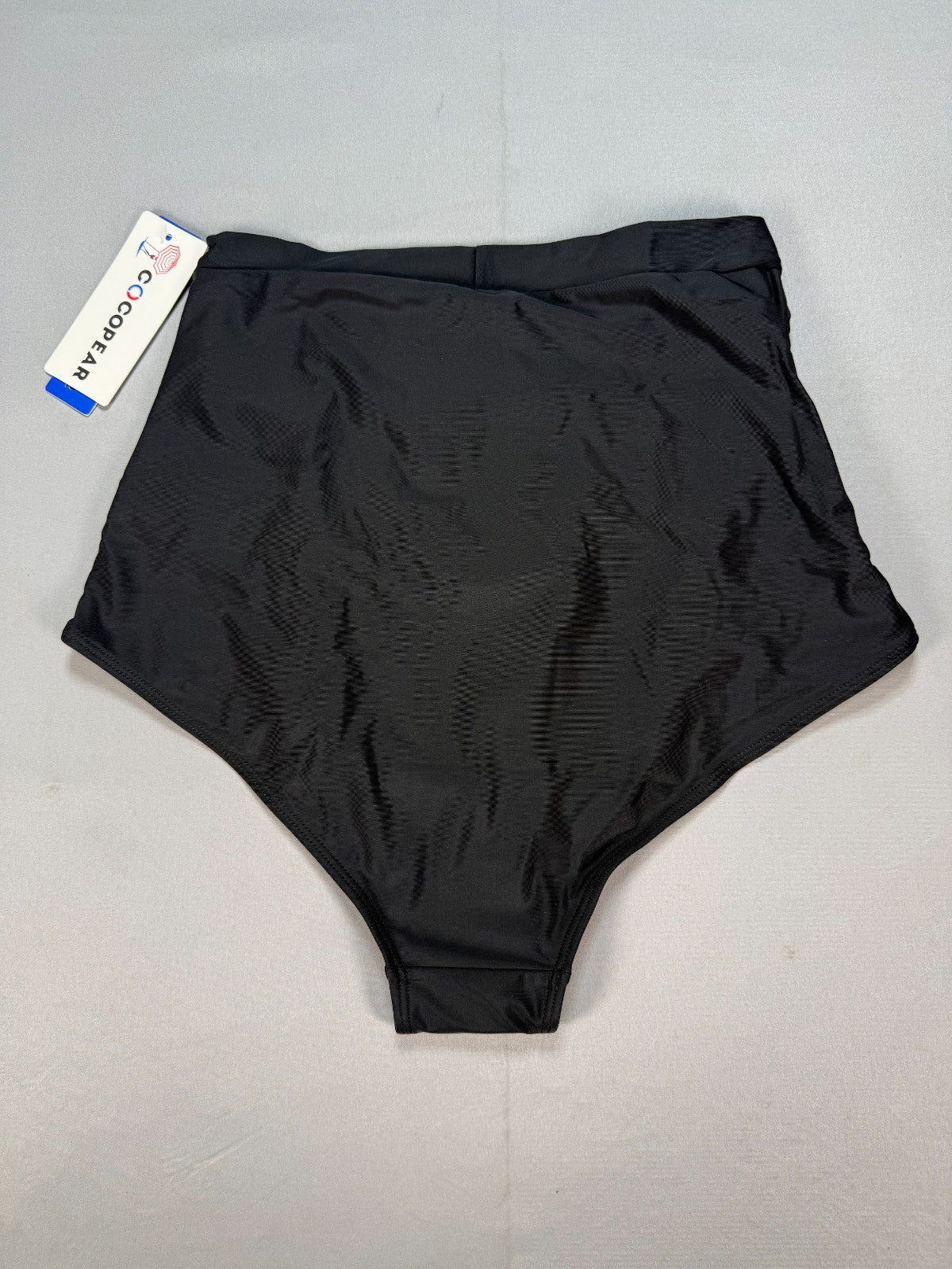 Cocopear High Waisted Ruched Bikini Bottom Women's Medium Black Summer Beach