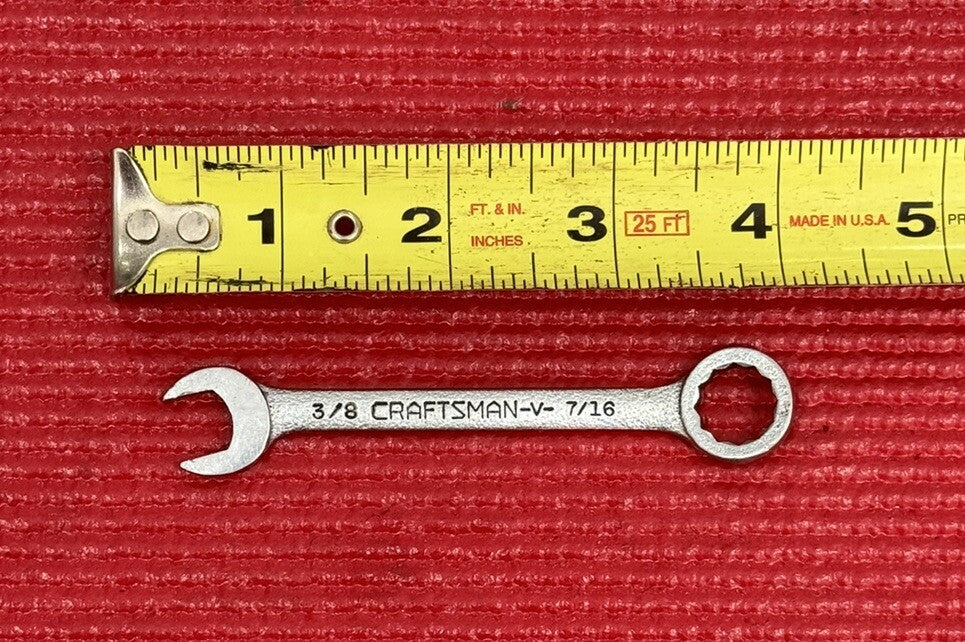 Craftsman V series 3/8" x 7/16", 4"long Short Combination Wrench 12 PT Made USA