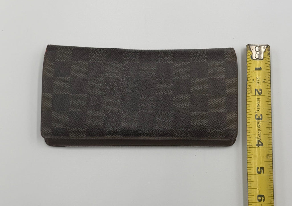 Authentic Louis Vuitton Vintage Brazza Wallet Men's Brown Damier Graphite Zip