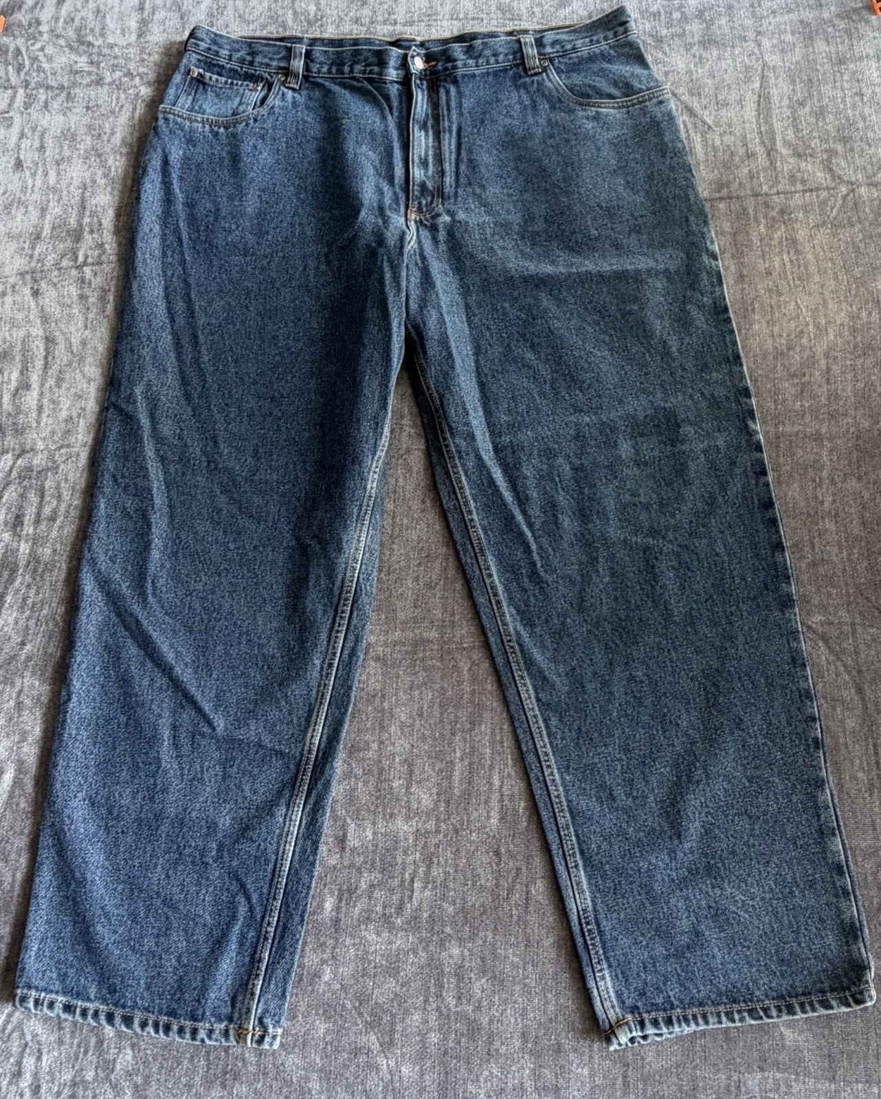 Basic Editions Relaxed Fit Men’s 46W X 32L Denim Blue Dark Jeans Classic NWT