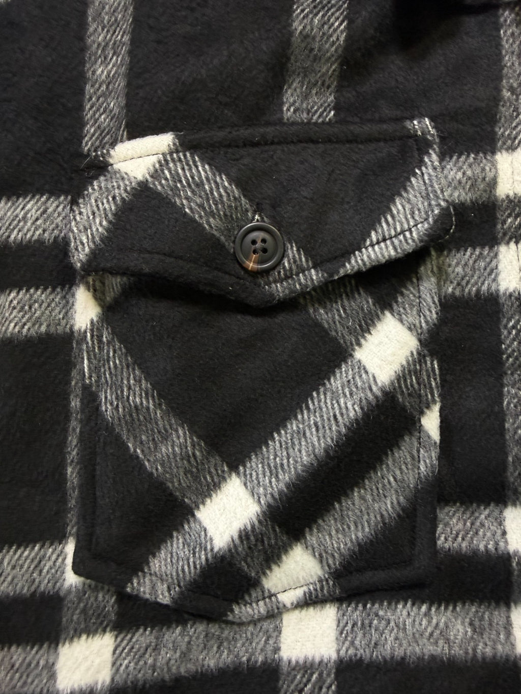 NWT Member's Mark Button-Front Plaid Shacket Women's XL Black/White Flap Pockets