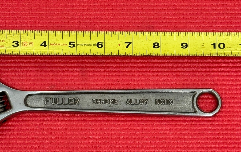 Vintage Fuller Chrome Alloy No. 10 Adjustable Wrench Full Drop Forged Japan