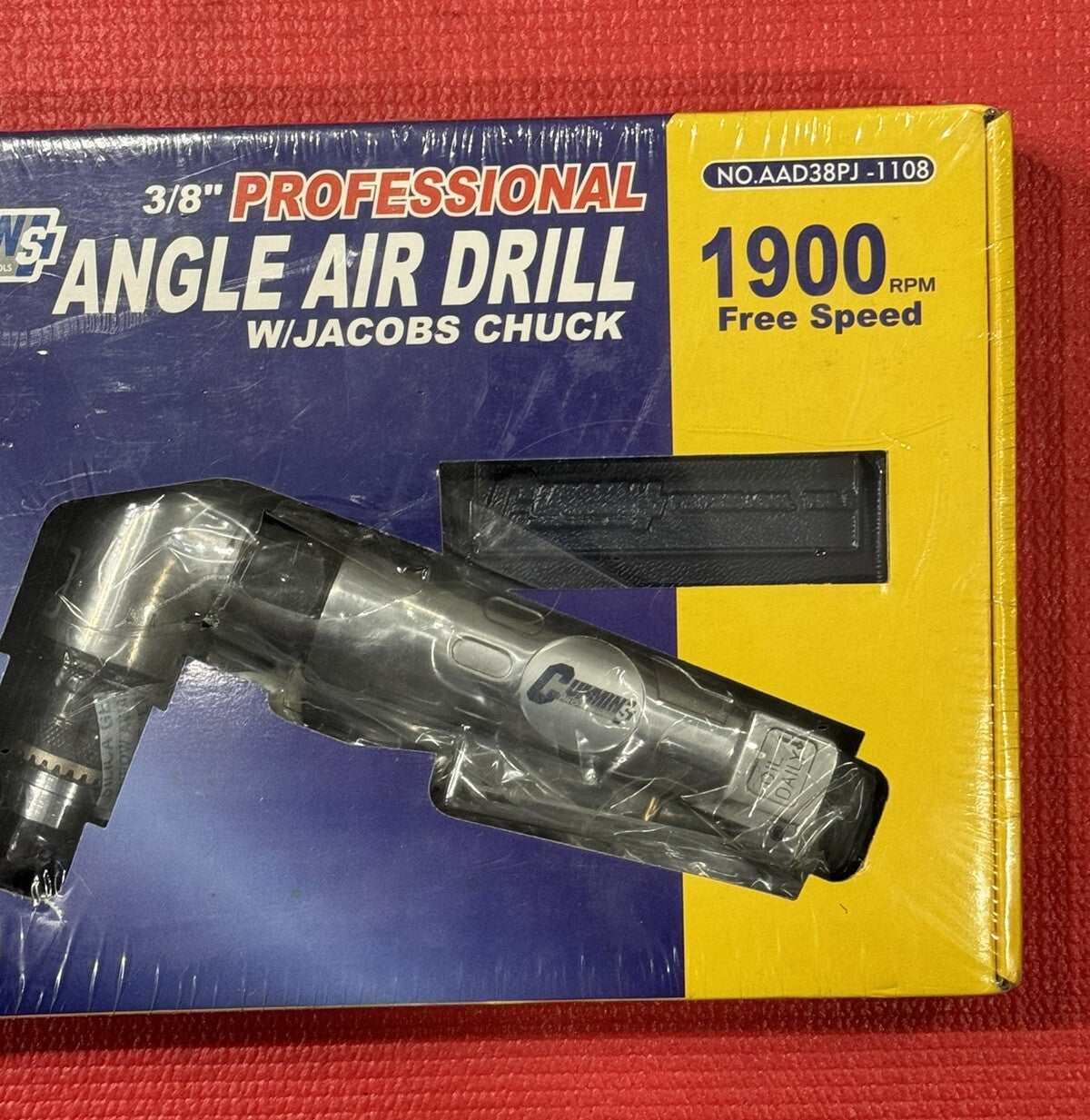 Vintage Cummins Tools NEW 3/8"Professional Angle Air Drill w/Jacobs Chuck OG Box