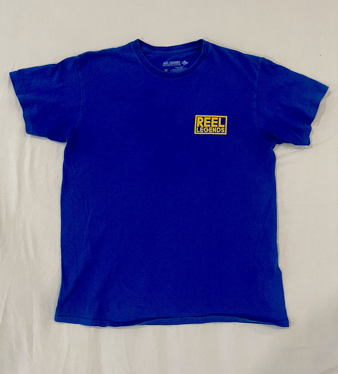 Reel Legends T Shirt Short Sleeve Mens Size M Medium Blue Tarpon Ale Logo B1