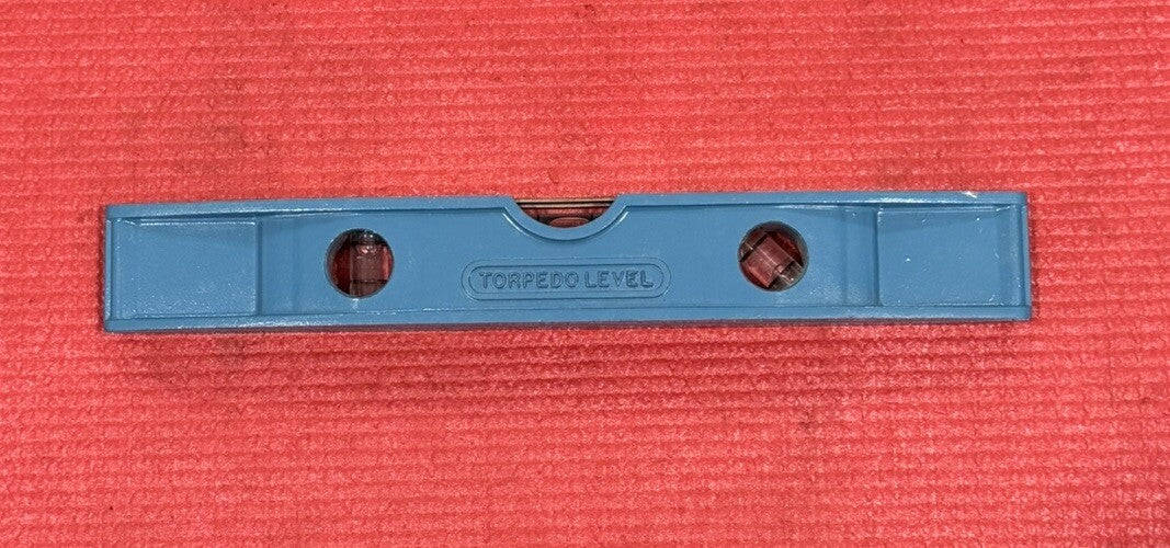 Vintage Master Mechanic NEW 3-Way Torpedo Level Grooved Base Aluminum 9”  W/BAG
