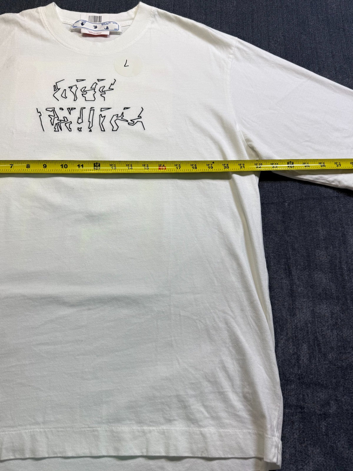 NWT Off-White Virgil Abloh Graphic T-Shirt Men's Large White Business Casual