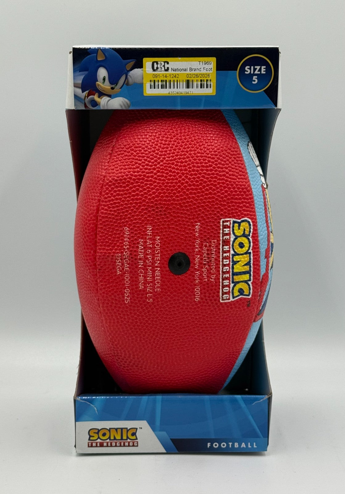 New Sega Sonic The Hedgehog Football Kids Red Sports Outdoor Training - Size 5