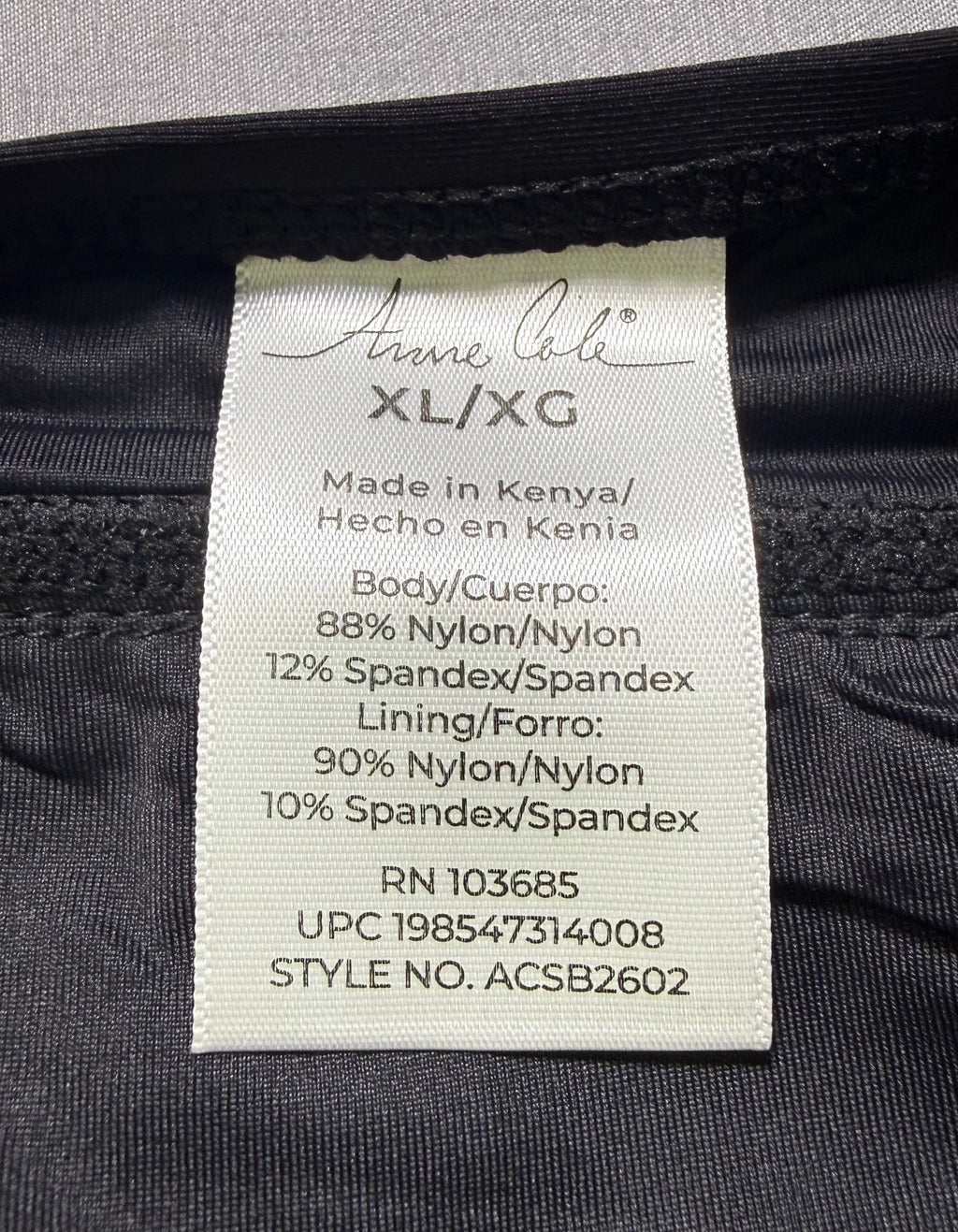 Anne Cole Tulip Drape Mid Rise Swim Skirt Women's XL Black Elastic Waist Hipster