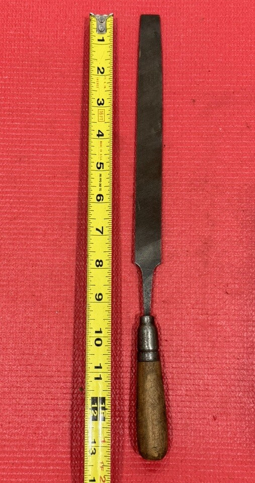 Vintage Kearney & Foot, K&F 13.5" Hand Wood File, W/ Wood Handle Made in USA