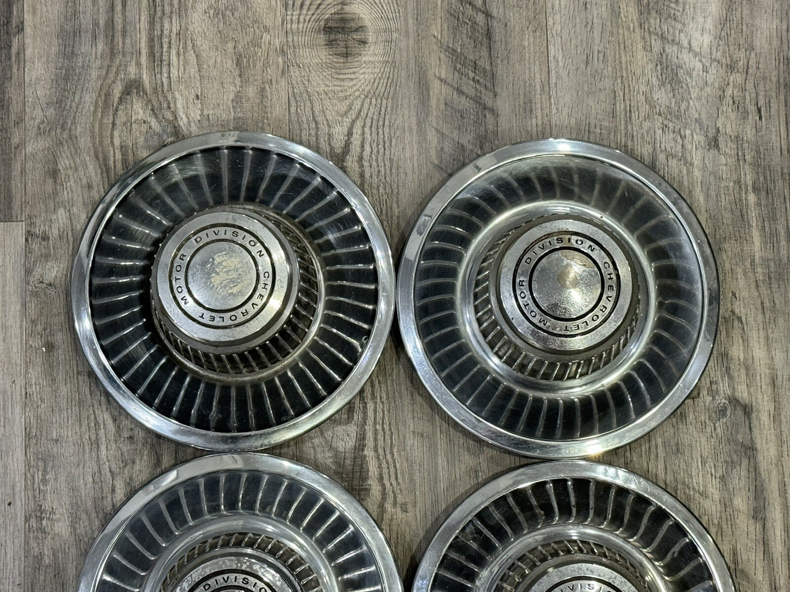 1968-82 Chevrolet Rally OEM Wheel Center Hub Caps Corvette Camaro 4 PC SET