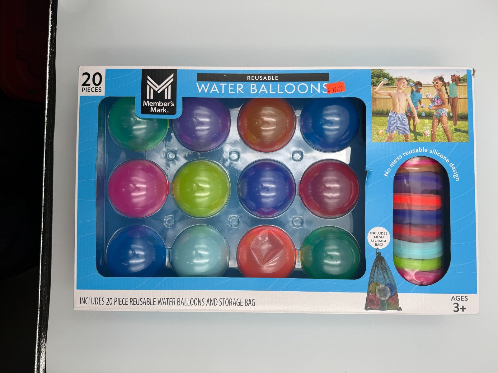 Member's Mark Self-Sealing Reusable Water Balloons with Mesh Storage Bag, 20 pc.