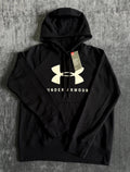 NWT Under Armour Rival Fleece Sportstyle Graphic Hoodie Men's Small Black Y2K