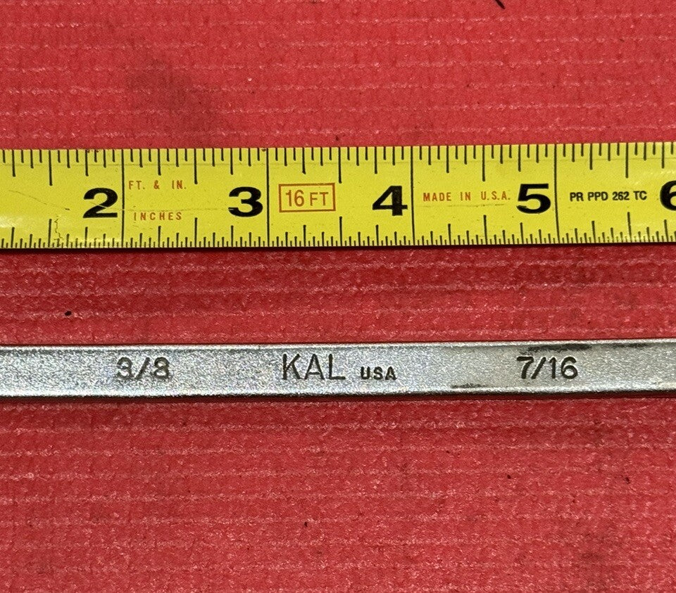 Vintage Kal Tools SAE 3/8" X 7/16" Box Wrench 12PT Made in USA Kal
