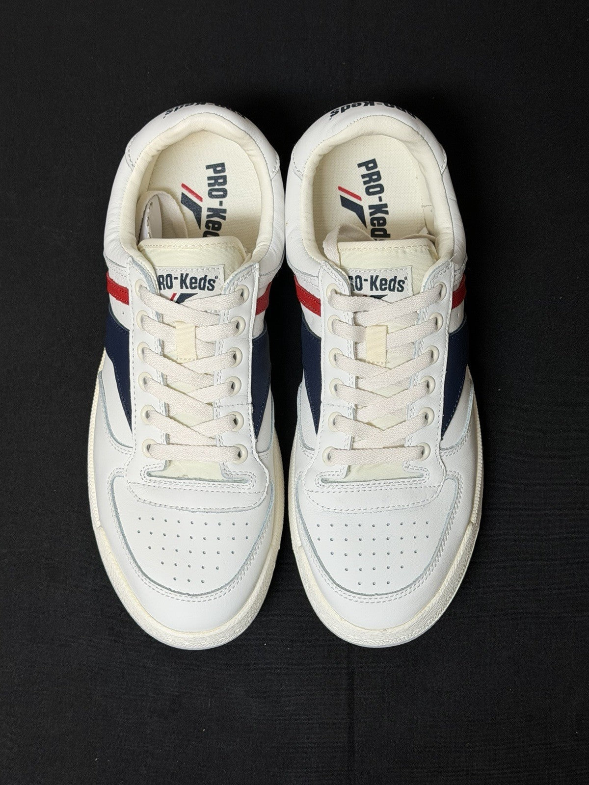 Pro-Keds Skyhawk Men's Size 10.5 (M) White/Blue/Red Low Top Leather Sneakers NWT