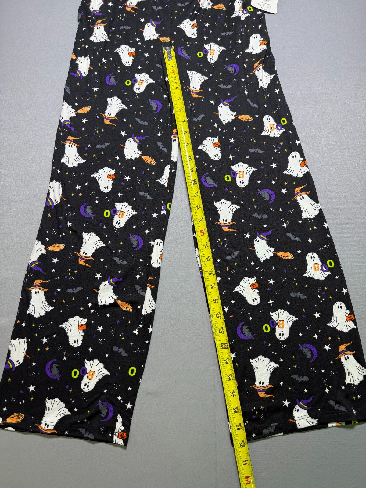 Way to Celebrate Halloween Theme Printed Sleep Pants Women XS Black Relaxed Fit