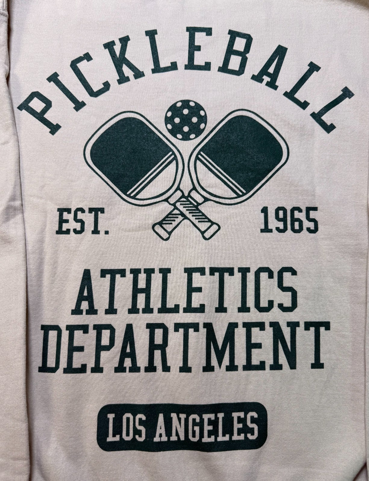 NWOT Strange Daze Los Angeles Pickleball Pullover Sweatshirt Men's Small Beige