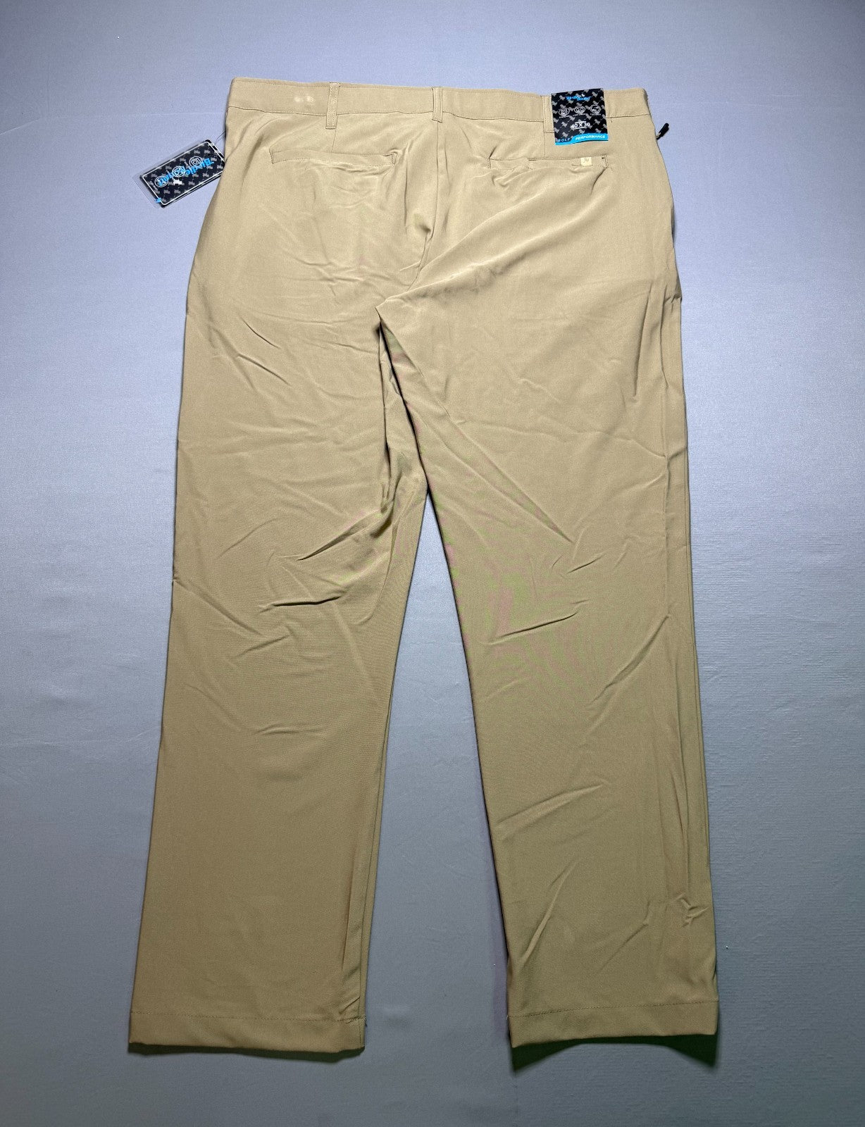 Birdie Bound Regular Fit Golf Pants Men's 40x30 Beige Straight Leg Performance